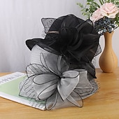 abordables Sombreros de Fiesta-Sombreros Red de Paja Cubo Sombrero Sombrero de Sol Sombrero Formal Carrera de Caballos de Kentucky Día de Damas Estilo Vintage Elegante Boda con Apliques Florales Adorno Impresionante Vestido de