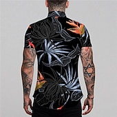 voordelige Overhemden in grote maten voor heren-Voor heren Bladeren Overhemd Grafisch overhemd Aloha-shirt Korte mouw Overhemd Strijkijzer Buiten Straat Print Zwart Wit Geel Blozend Roze blauw Afdrukken Button-omlaag Kleding Modieus Ontwerper