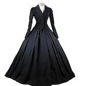ieftine Rochii-Retro / vintage Rococo secolul al 18-lea Rochii Rochie de bal Bloc Culoare Pentru femei Regal Mascaradă Petrecere Casul / Zilnic Carnavalul de la Veneția Adulți Rochie