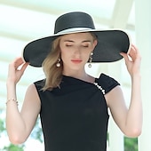 levne Party klobouky-Polyesterové klobouky s pleteným popruhem 1KS svatební  Melbourne Cup čelenka oblékněte se ohromit klobouky dostihový den šaty