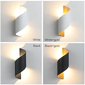 economico applique da esterno-15w applique da parete per esterni resistente alle intemperie 10.9in lampada da parete a led moderna di grandi dimensioni oro nero / oro bianco lampada da parete in alluminio pressofuso per portico