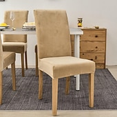 economico Fodera per sedia da pranzo-fodera per sedia da pranzo elasticizzata fodera per sedia verde fodera in velluto elastico per cene da pranzo matrimonio in hotel morbido lavabile