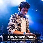 economico Cuffie on-ear e over-ear-Cuffia cablata Oneodio A71 over-ear con microfono cuffie studio DJ professionali per monitoraggio registrazione e missaggio per giochi
