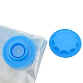 baratos armazenamento de bagagem e viagem-Pacote com 5 sacos de vácuo para viagem com bomba de vedação para roupas, cobertores, bolsa de armazenamento com válvula, borda transparente, organizador comprimido dobrável, pacote com vedação para economia de espaço em viagens