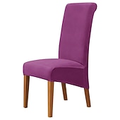 voordelige Hoes voor eetkamerstoel-fluwelen eetkamerstoelhoezen, bordeauxrode stretch stoelhoes, spandex hoge rugleuning stoelbeschermers hoezen stoelhoes met elastische band voor eetkamer, bruiloft, ceremonie, banket