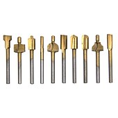 cheap Drill Bit Set-10PCS Titanium  Router Bits Set Mini Shank High Speed Steel Drill Bits Files Rotary For Woodden Cutter Tools