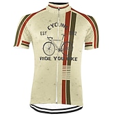 お買い得  メンズジャージ-男性用 サイクリングジャージー グラフィック おかしい 半袖 バイク ジャージー トップス 3つのリアポケット付き マウンテンサイクリング ロードバイク 速乾性 反射性ストリップ 後ポケット 吸汗性 スポーツ イエロー レッド ブルー 衣類