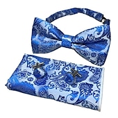 cheap Men&#039;s Ties &amp; Bow Ties-Men&#039;s Ties Bow Tie Pocket Square Cufflinks Sets Bow Tie Gift Box Work Wedding Gentleman Jacquard