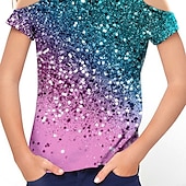 abordables Vision 3D de la Fille &amp; Éclat-Fille 3D Dégradé T-shirt Manche Courte 3D effet Eté Printemps Actif Mode Le style mignon Enfants 3-12 ans Extérieur du quotidien Standard