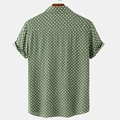 preiswerte Sommer-Hawaii-Hemden für Herren-Herren Hemd Sommerhemd Knopfhemd Strandhemd Hawaiihemd Sommerhemd Schwarz Weiß Armeegrün Blau Kurzarm Punkt Umlegekragen Outdoor Strasse Button-Down Bekleidung Modisch Brautkleider schlicht