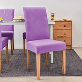 economico Fodera per sedia da pranzo-fodera per sedia da pranzo elasticizzata fodera per sedia verde fodera in velluto elastico per cene da pranzo matrimonio in hotel morbido lavabile