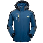 preiswerte Sportjacke-Herren wasserdichte Wanderjacke Gorpcore Regenjacke Wandern Windjacke Outdoor wasserdicht winddicht leicht atmungsaktiv abnehmbare Kappe Oberbekleidung Trenchcoat durchgehender Reißverschluss Hoodie
