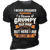 cheap Men&#039;s Funny T shirts-Men&#039;s Graphic Letter T Shirt Funny T Shirts Retro Shirts Short Sleeve T shirt 3D Print Crew Neck Shirt Vintage Fashion Classic Outdoor Casual Daily Black Blue Brown Summer Clothing Apparel S M L XL
