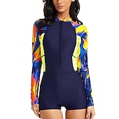 halpa Ihottumavartiot-21Grams Naisten Rashguard-uimapuku UV-aurinkosuojaus UPF50+ Kevyt Pitkähihainen Kokopuku Uimapuku Etuvetoketju Boyleg-alushousut Uinti Lainelautailu Hiekkaranta Vesiurheilu Kesä Kevät Syksy