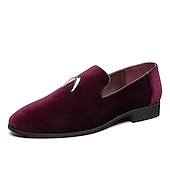 cheap Semi-Formal-Men&#039;s Dress Loafers &amp; Slip-Ons Shoes Plus Size Business British Party &amp; Evening Velvet Shoes Black Red Royal Blue Summer Spring