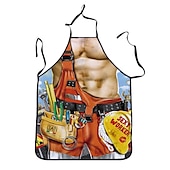 cheap Aprons-Cosplay Chef Apron For Women and Men, Kitchen Cooking Apron, Personalised Gardening Apron with Long Ties Neck Strap BBQ Drawing Crafting Aprons