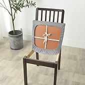 abordables Funda para silla de comedor-Fundas de asiento de terciopelo para comedor, color burdeos, elásticas, ajustadas, tapizadas, para sillas de comedor, fundas protectoras de muebles extraíbles y lavables con lazos