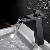 abordables Classiques-robinet de lavabo de salle de bain - cascade chrome centerset mitigeur monotroubath taps / laiton