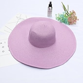 levne Fascinátory a klobouky-Klobouk Kentucky Derby Klobouky Sláma Slamák Sluneční klobouk Ležérní Dovolená Plážové Elegantní Retro styl S Sklady Čistá Barva Přílba Pokrývky Hlavy