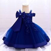 ieftine Rochii de Petrecere-Copii Fete Rochie Mată Floare Manșon scurt Petrecere Zilnic Brodat Funde Drăguţ Prințesă Poliester Midi Rochie cu broderie florală Rochie Skater Rochie din Tul Vară Primăvară 2-8 ani Galben Roz