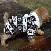 cheap Hoodies-Dog Cat Hoodie Jumpsuit Pajamas Puppy Clothes Christmas Keep Warm Winter Warm Dog Clothing