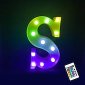 abordables 123496-LED lettre lumières signe 26 lettres alphabet avec télécommande allumer des lettres signe coloré pour veilleuse mariage/fête d&#039;anniversaire alimenté par batterie lampe de noël bar à la maison