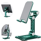 cheap Phone Holder-Cell Phone Stand Desktop Alloy Foldable Cell Phone Stand Angle Height Adjustable Phone Holder Compatible with 4.7-13