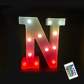 abordables 123496-LED lettre lumières signe 26 lettres alphabet avec télécommande allumer des lettres signe coloré pour veilleuse mariage/fête d&#039;anniversaire alimenté par batterie lampe de noël bar à la maison