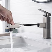 cheap Classical-Bathroom Sink Faucet - Rotatable / Pull out / Classic Electroplated / Painted Finishes Centerset Single Handle One HoleBath Taps