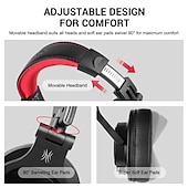 economico Cuffie on-ear e over-ear-Cuffia cablata Oneodio A71 over-ear con microfono cuffie studio DJ professionali per monitoraggio registrazione e missaggio per giochi