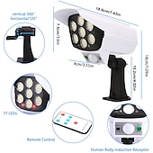 cheap Street Lights-Solar Flood Lights Outdoor Motion Sensor Spot Light Solar IP65 Waterproof Simulation Motion Sensor Wall Lamp Solar Fake Surveillance Cameras LightsSecurity LED Flood Light for Courtyard Street Garden