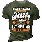 cheap Men&#039;s Funny T shirts-Men&#039;s Graphic Letter T Shirt Funny T Shirts Retro Shirts Short Sleeve T shirt 3D Print Crew Neck Shirt Vintage Fashion Classic Outdoor Casual Daily Black Blue Brown Summer Clothing Apparel S M L XL