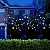 economico Illuminazione vialetto-2 pezzi di luce solare per esterni a forma di fiore di ciliegio, colore bianco caldo, luce multicolore