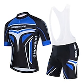cheap Men&#039;s Clothing Sets-Men&#039;s Cycling Jersey with Bib Shorts Cycling Jersey with Shorts Short Sleeve Mountain Bike MTB Road Bike Cycling Black Red Blue Graphic Bike Clothing Suit 3D Pad Breathable Quick Dry Reflective