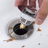 お買い得  トイレのブラシ-ユニバーサルステンレス鋼と銅のポップアップバウンスコア洗面器排水フィルターヘアキャッチャーシャワーシンクストレーナーバスストッパーバスストッパープラグバスタブバスルームツール