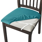 abordables Funda para silla de comedor-Fundas de asiento de terciopelo para comedor, color burdeos, elásticas, ajustadas, tapizadas, para sillas de comedor, fundas protectoras de muebles extraíbles y lavables con lazos