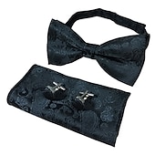 cheap Men&#039;s Ties &amp; Bow Ties-Men&#039;s Ties Bow Tie Pocket Square Cufflinks Sets Bow Tie Gift Box Work Wedding Gentleman Jacquard