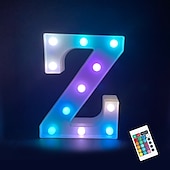 abordables 123496-LED lettre lumières signe 26 lettres alphabet avec télécommande allumer des lettres signe coloré pour veilleuse mariage/fête d&#039;anniversaire alimenté par batterie lampe de noël bar à la maison