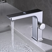 economico Classici-rubinetto lavabo bagno - cromo classico / grigio canna di fucile finiture verniciate nero / bianco centrotavola monocomando rubinetti a vasca con display temperatura