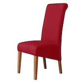 cheap Dining Chair Cover-Dining Chair Covers, Burgundy Stretch Chair Cover, Spandex High Back Chair Protector Covers Seat Slipcover with Elastic Band for Dining Room,Wedding