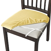abordables Funda para silla de comedor-Fundas de asiento de terciopelo para comedor, color burdeos, elásticas, ajustadas, tapizadas, para sillas de comedor, fundas protectoras de muebles extraíbles y lavables con lazos