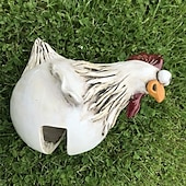 お買い得  庭の彫刻と彫像-楽しいガーデンアート樹脂クラフト鶏像鶏の彫刻飾り家の庭の庭の屋外の装飾アクセサリーフェンスの装飾