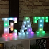 abordables 123496-LED lettre lumières signe 26 lettres alphabet avec télécommande allumer des lettres signe coloré pour veilleuse mariage/fête d&#039;anniversaire alimenté par batterie lampe de noël bar à la maison