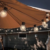economico Striscie luci ad energia solare-elegante festa di ricevimento di nozze luci a globo per esterni luci solari a led per matrimonio 6m-30 lampadine 5m-20 lampadine luci da giardino per matrimonio impermeabili per layout di festa di