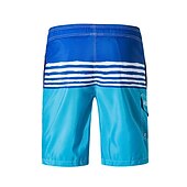 お買い得  メンズボクサー水着-男性用 スイムトランク スイムショーツ 速乾性 ライトウェイト ボードショーツ 水着 ポケット付き メッシュライニング ドローストリング 水泳 サーフィン ウォータースポーツ 縞柄