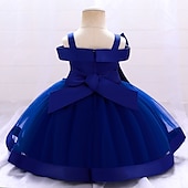 ieftine Rochii de Petrecere-Copii Fete Rochie Mată Floare Manșon scurt Petrecere Zilnic Brodat Funde Drăguţ Prințesă Poliester Midi Rochie cu broderie florală Rochie Skater Rochie din Tul Vară Primăvară 2-8 ani Galben Roz