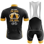 cheap Men&#039;s Clothing Sets-Men&#039;s Cycling Jersey with Bib Shorts Short Sleeve Mountain Bike MTB Road Bike Cycling Black Red Navy Blue Oktoberfest Beer Bike Clothing Suit 3D Pad Breathable Quick Dry Back Pocket Polyester Spandex