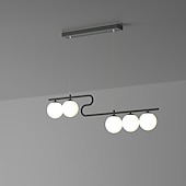 voordelige Hanglampen-100 cm cluster design line design hanglamp led metaal gegalvaniseerd geschilderde afwerkingen zwart nordic stijl 220-240v