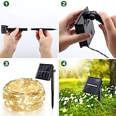 billige Solstrengelys-elegant bryllupsfestmottakelse 20m 200led solcellelamper med eventyrlys - kobbertråd utendørs hage, terrassedekorasjon med 8 moduser vanntett for bursdag og ferie