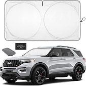 お買い得  車用ボディカバー-スターファイア1ピース米国旗車用サンシェード折りたたみ式車フロントウィンドウサンシェード大型SUVトラックバン用自動サンシールドカバーバイザープロテクターブロック最大UV光線が車両を涼しく保ちます